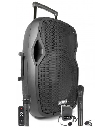 Mobiele Geluidsinstallatie 15" 1 Mic 1 Body Pack UHF AP1500PA MKII