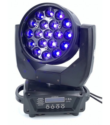 LED Moving Head Zoom 19 x 15W RGBW TMH-1915 2 Stuks in Flight Case AFX