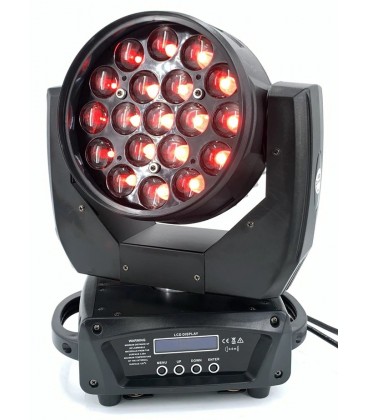 LED Moving Head Zoom 19 x 15W RGBW TMH-1915 2 Stuks in Flight Case AFX
