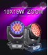 LED Moving Head Zoom 19 x 15W RGBW TMH-1915 2 Stuks in Flight Case AFX