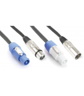 Power DMX kabel XLR M - F & POWERCON M - F 2m PD Connex CX06-2
