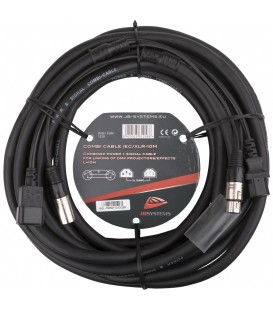 Power DMX kabel XLR M - XLR F & IEC M - IEC F 10m B01258