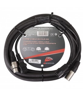 Power DMX kabel XLR M - XLR F & IEC M - IEC F 3m B01256