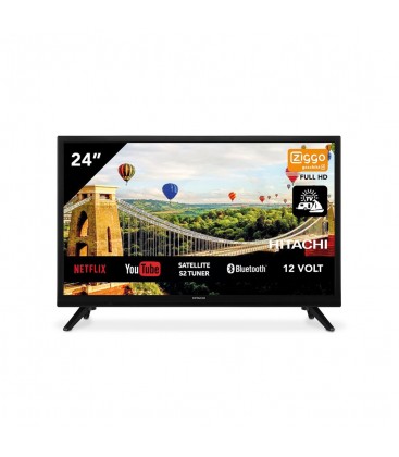 Hitachi 24HE2202 24 inch Smart Android TV Wifi BT S2/C/T2 - 12V en 220V - Chromecast ingebouwd
