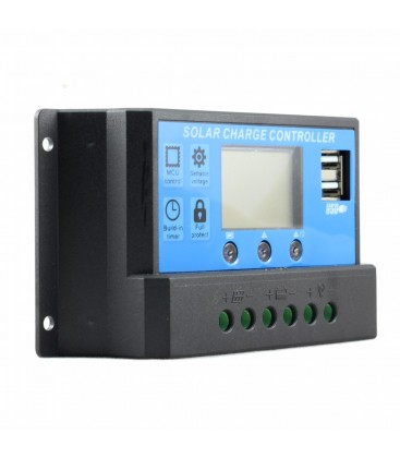 SOLAR LAADREGELAAR PWM 30A 12-24v Display USB