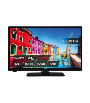 NIKKEI NLD24MSMART 24inch LED DVB-S2/T/C CI+ 12/230V met gratis Chromcast Dongle