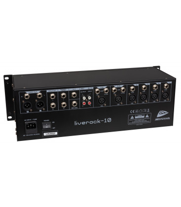 LIVERACK-10 JB-SYSTEMS Multifunctionele PA-mixer 19" 10 ingangen