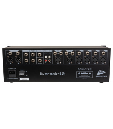 LIVERACK-10 JB-SYSTEMS Multifunctionele PA-mixer 19" 10 ingangen