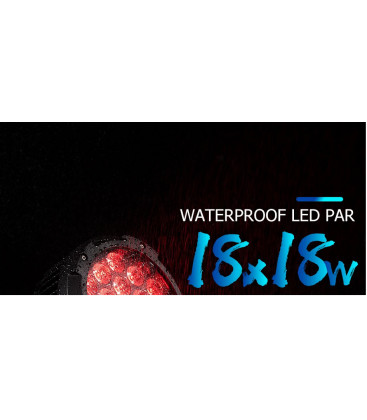 Alu Waterproof LED Par Pro 18 X 18watt RGBWA UV Powercon WPP618