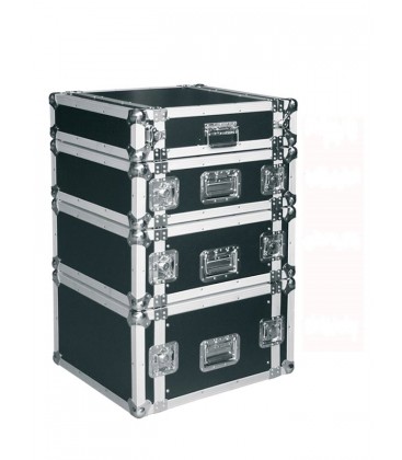 19 Rackcase, 4 HE, Hout 9mm, Alu afwerking D 630mm JV CASE 4U