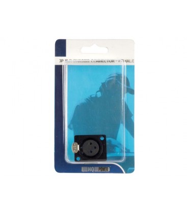 XLR CHASSIS CONNECTOR 3P VROUWELIJK ZWART PCN003