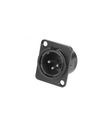 XLR CHASSIS CONNECTOR 3P MANNELIJK ZWART PCN004