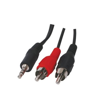 3.5MM STEREO PLUG NAAR 2 RCA PLUGGEN CABLE-458