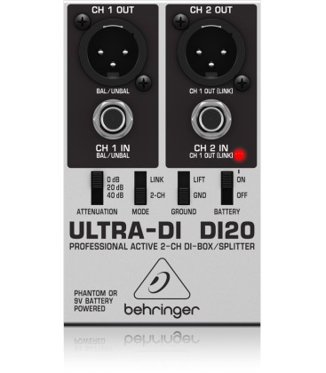 ULTRA-DI PRO DI20 Actieve 2 kanaal DI-Box/Splitter Behringer