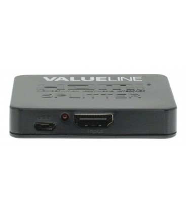 HDMI Splitter 2-poorts 2K & 4K voeding via USB VLVSP3402