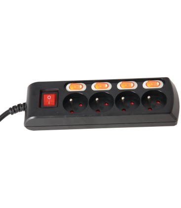 4-VOUDIG STEKKERDOOS MET SCHAKELAARS 3m IBIZA LC406-FR