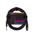 XLR 3F - JACK 6,35 MONO 10m MIC  SIGNAAL BLACK JACK MC-230-10