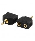 2 X JACK 3,5 F - JACK 3,5 M STEREO GOLD PLATED FL PRO AC-012G