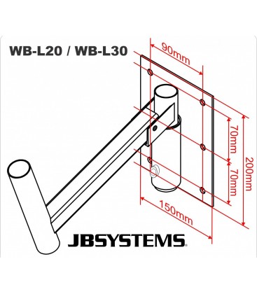 WANDMONTAGEBEUGEL SPEAKER 20cm 40kg DRAAIBAAR WB-L30